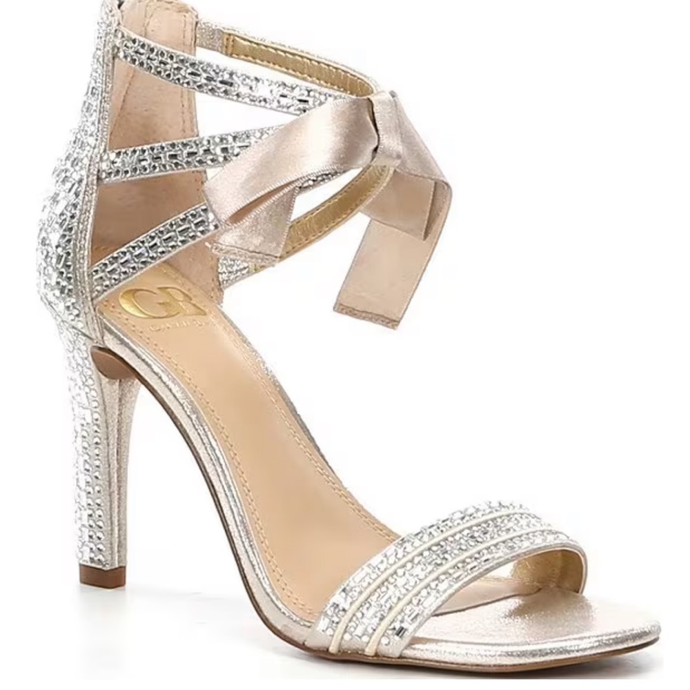Gianni Bernini size 8.5 prom queen light gold heels. Worn once for an hour